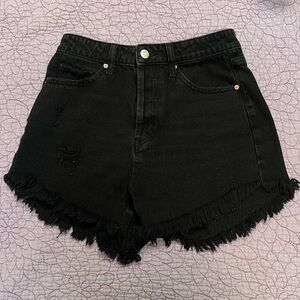 Wild Fable Black Frayed High Rise Jean Shorts